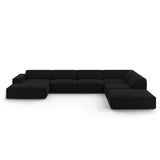 Jodie 7-Sitzer Panorama-Ecksofa, Rechte Seite, aus Samt (Blu19) in Schwarz, 364x262 cm – Bild 1