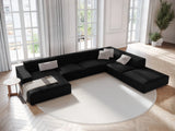 Jodie 7-Sitzer Panorama-Ecksofa, Rechte Seite, aus Samt (Blu19) in Schwarz, 364x262 cm – Bild 2