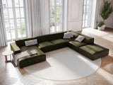 Jodie 7-Sitzer Panorama-Ecksofa, Rechte Seite, aus Samt (Blu77) in Grün, 364x262 cm – Bild 2