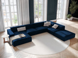 Jodie 7-Sitzer Panorama-Ecksofa, Rechte Seite, aus Samt (Blu86) in Königsblau, 364x262 cm – Bild 2