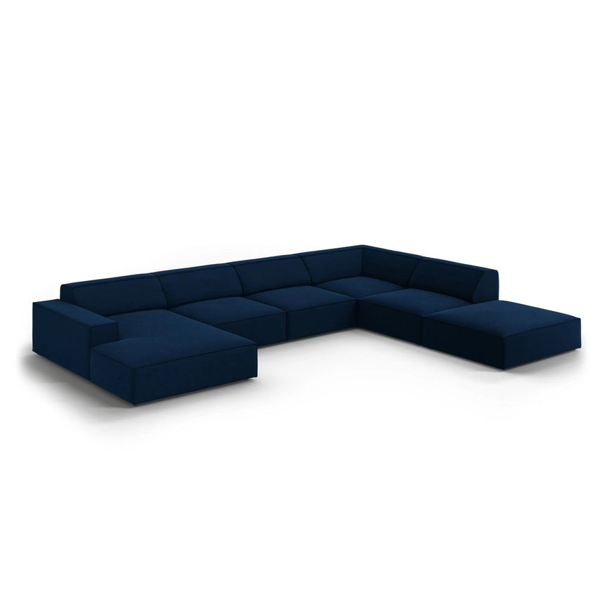 Jodie 7-Sitzer Panorama-Ecksofa, Rechte Seite, aus Samt (Blu86) in Königsblau, 364x262 cm – Bild 4