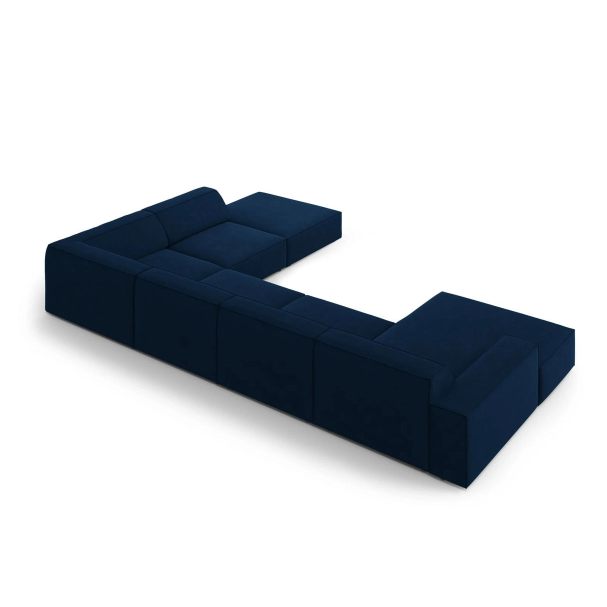 Jodie 7-Sitzer Panorama-Ecksofa, Rechte Seite, aus Samt (Blu86) in Königsblau, 364x262 cm – Bild 5