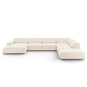 Jodie 7-Sitzer Panorama-Ecksofa, Rechte Seite, aus Samt oder Strukturstoff, 364x262 cm – Bild 1