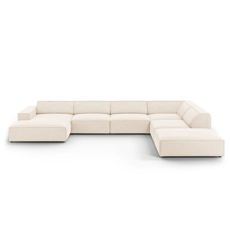 Jodie 7-Sitzer Panorama-Ecksofa, Rechte Seite, aus Samt oder Strukturstoff, 364x262 cm – Bild 1