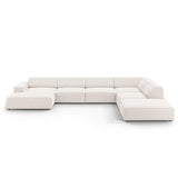 Jodie 7-Sitzer Panorama-Ecksofa, Rechte Seite, aus Strukturierter Stoff (Meg351) in Leichtes Beige, 364x262 cm – Bild 1