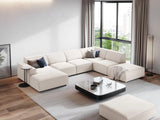 Jodie 7-Sitzer Panorama-Ecksofa, Rechte Seite, aus Strukturierter Stoff (Meg351) in Leichtes Beige, 364x262 cm – Bild 2