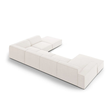 Jodie 7-Sitzer Panorama-Ecksofa, Rechte Seite, aus Strukturierter Stoff (Meg351) in Leichtes Beige, 364x262 cm – Bild 4