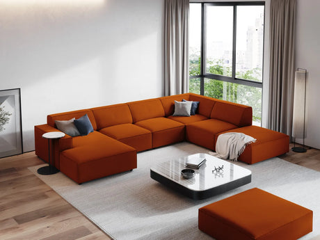 Jodie 7-Sitzer Panorama-Ecksofa, Rechte Seite, aus Strukturierter Stoff (Meg357) in Terrakotta, 364x262 cm – Bild 2