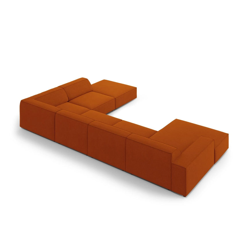 Jodie 7-Sitzer Panorama-Ecksofa, Rechte Seite, aus Strukturierter Stoff (Meg357) in Terrakotta, 364x262 cm – Bild 4