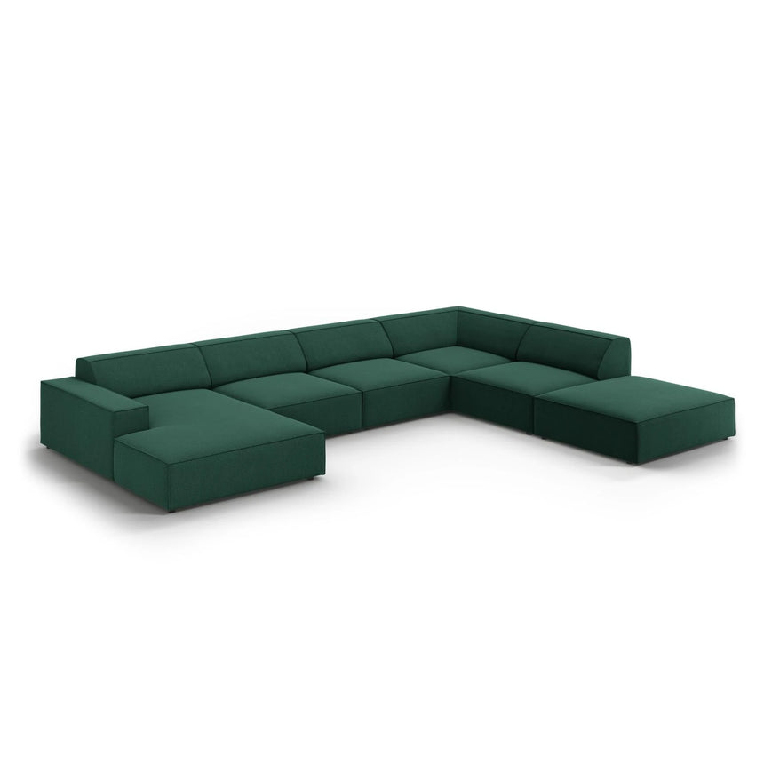 Jodie 7-Sitzer Panorama-Ecksofa, Rechte Seite, aus Strukturierter Stoff (Meg359) in Grün, 364x262 cm – Bild 4