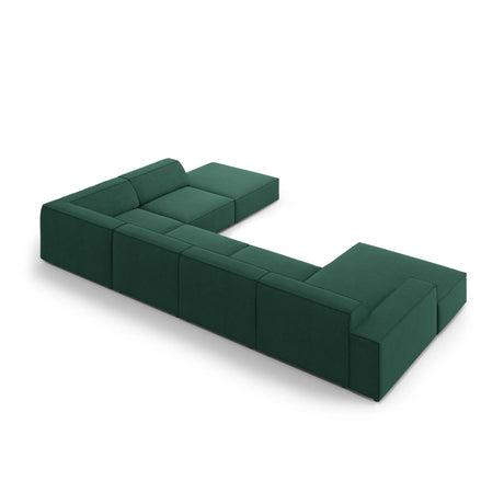 Jodie 7-Sitzer Panorama-Ecksofa, Rechte Seite, aus Strukturierter Stoff (Meg359) in Grün, 364x262 cm – Bild 5