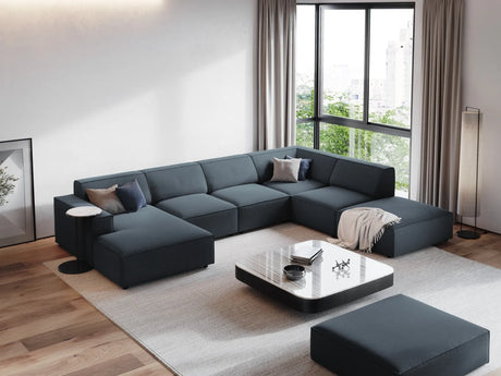 Jodie 7-Sitzer Panorama-Ecksofa, Rechte Seite, aus Strukturierter Stoff (Meg361) in Blau, 364x262 cm – Bild 2