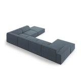 Jodie 7-Sitzer Panorama-Ecksofa, Rechte Seite, aus Strukturierter Stoff (Meg361) in Blau, 364x262 cm – Bild 5