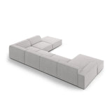 Jodie 7-Sitzer Panorama-Ecksofa, Rechte Seite, aus Strukturierter Stoff (Meg363) in Hellgrau, 364x262 cm – Bild 5