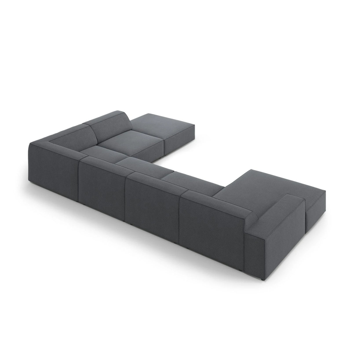 Jodie 7-Sitzer Panorama-Ecksofa, Rechte Seite, aus Strukturierter Stoff (Meg367) in Dunkelgrau, 364x262 cm – Bild 5