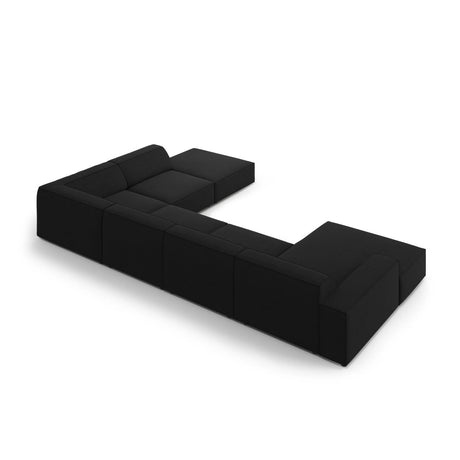 Jodie 7-Sitzer Panorama-Ecksofa, Rechte Seite, aus Strukturierter Stoff (Meg368) in Schwarz, 364x262 cm – Bild 5
