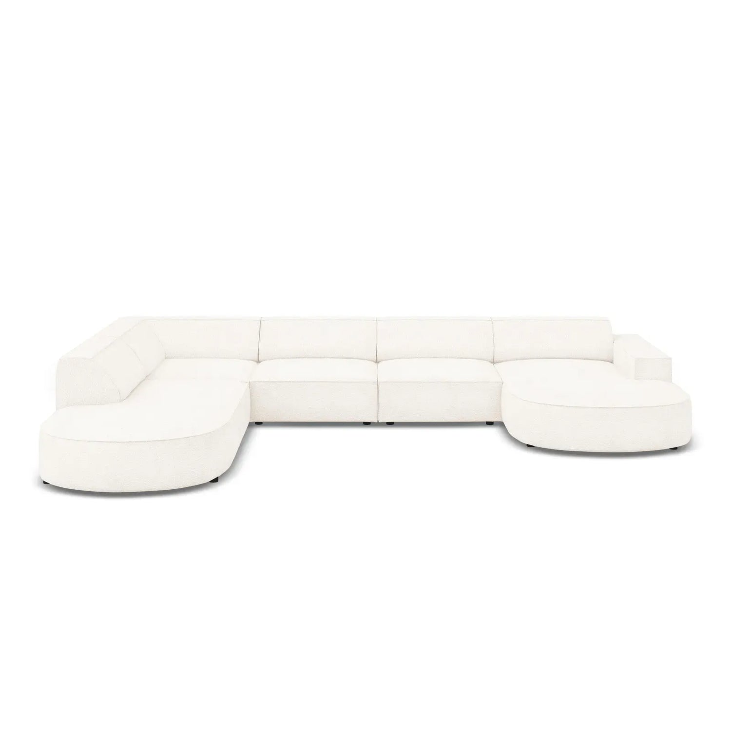 Jodie 7-Sitzer Panorama-Sofa Links aus Samt, Strukturstoff oder Bouclé, 364 cm - ZEN ZONE Furniture