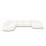 Jodie 7-Sitzer Panorama-Sofa Links aus Samt, Strukturstoff oder Bouclé, 364 cm - ZEN ZONE Furniture