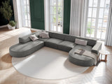 Jodie 7-Sitzer Panorama-Sofa Links 364 cm aus Samt (Blu13) in Hellgrau – Bild 5