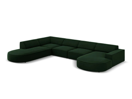 Jodie 7-Sitzer Panorama-Sofa Links 364 cm aus Samt (Blu78) in Flaschengrün – Bild 2