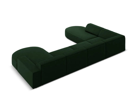 Jodie 7-Sitzer Panorama-Sofa Links 364 cm aus Samt (Blu78) in Flaschengrün – Bild 3
