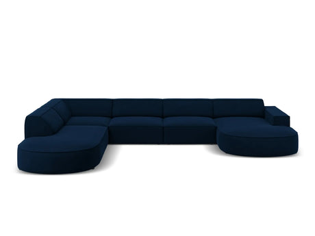 Jodie 7-Sitzer Panorama-Sofa Links 364 cm aus Samt (Blu86) in Königsblau – Bild 1