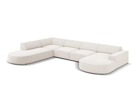 Jodie 7-Sitzer Panorama-Sofa Links 364 cm aus Strukturierter Stoff (Meg351) in Leichtes Beige – Bild 4