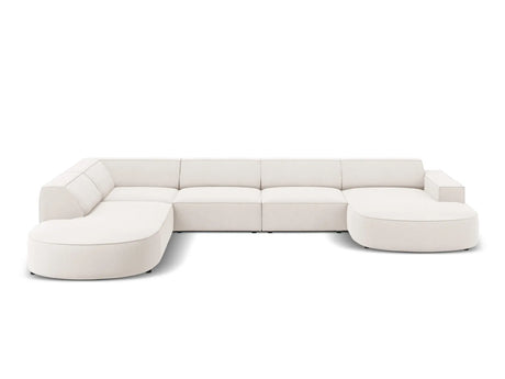 Jodie 7-Sitzer Panorama-Sofa Links 364 cm aus Strukturierter Stoff (Meg351) in Leichtes Beige – Bild 5