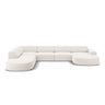 Jodie 7-Sitzer Panorama-Sofa Links aus Samt, Strukturstoff oder Bouclé, 364 cm - ZEN ZONE Furniture