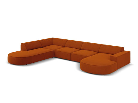 Jodie 7-Sitzer Panorama-Sofa Links 364 cm aus Strukturierter Stoff (Meg357) in Terrakotta – Bild 3