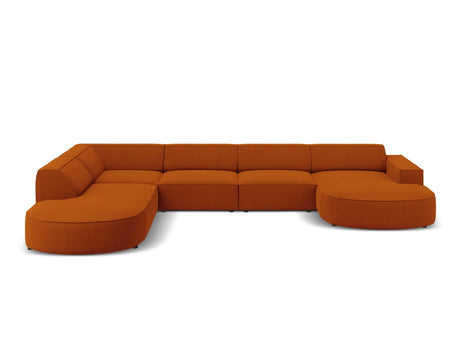 Jodie 7-Sitzer Panorama-Sofa Links 364 cm aus Strukturierter Stoff (Meg357) in Terrakotta – Bild 4