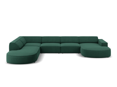 Jodie 7-Sitzer Panorama-Sofa Links 364 cm aus Strukturierter Stoff (Meg359) in Grün – Bild 2