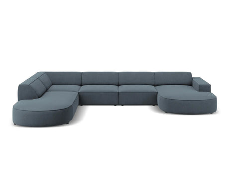 Jodie 7-Sitzer Panorama-Sofa Links 364 cm aus Strukturierter Stoff (Meg361) in Blau – Bild 1