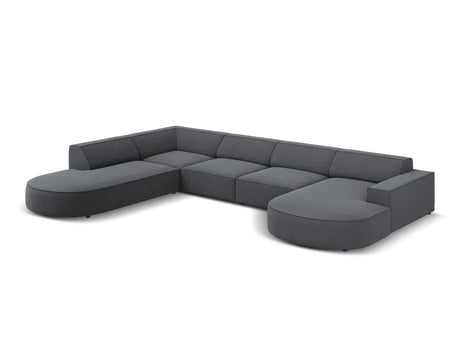 Jodie 7-Sitzer Panorama-Sofa Links 364 cm aus Strukturierter Stoff (Meg367) in Dunkelgrau – Bild 1