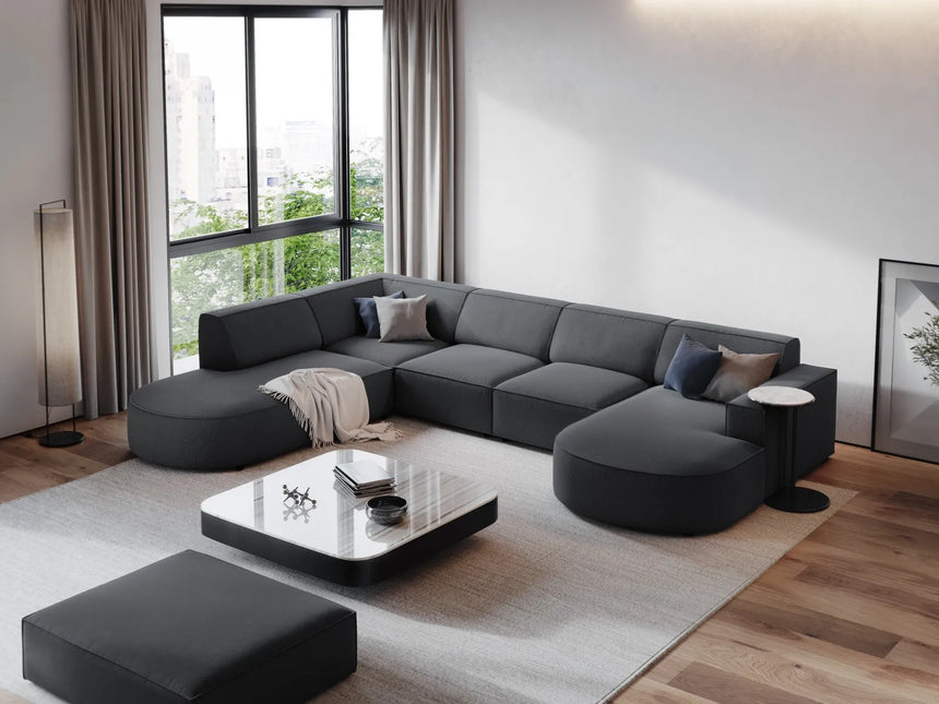 Jodie 7-Sitzer Panorama-Sofa Links 364 cm aus Strukturierter Stoff (Meg367) in Dunkelgrau – Bild 4