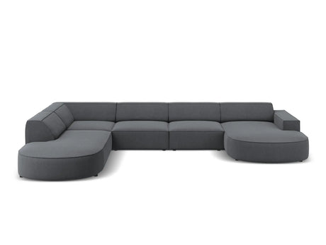 Jodie 7-Sitzer Panorama-Sofa Links 364 cm aus Strukturierter Stoff (Meg367) in Dunkelgrau – Bild 5