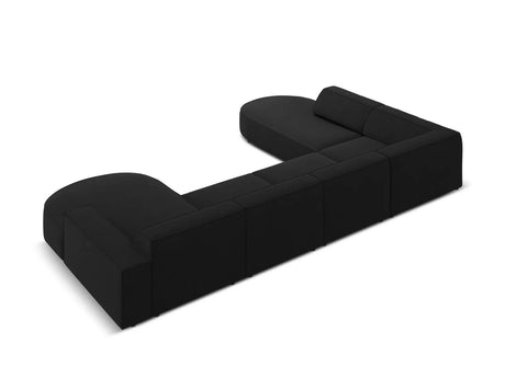 Jodie 7-Sitzer Panorama-Sofa Links 364 cm aus Strukturierter Stoff (Meg368) in Schwarz – Bild 3