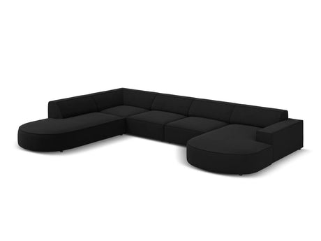 Jodie 7-Sitzer Panorama-Sofa Links 364 cm aus Strukturierter Stoff (Meg368) in Schwarz – Bild 4