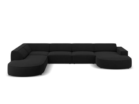 Jodie 7-Sitzer Panorama-Sofa Links 364 cm aus Strukturierter Stoff (Meg368) in Schwarz – Bild 5