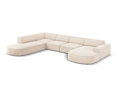 Jodie 7-Sitzer Panorama-Sofa Links aus Samt, Strukturstoff oder Bouclé, 364 cm – Bild 2