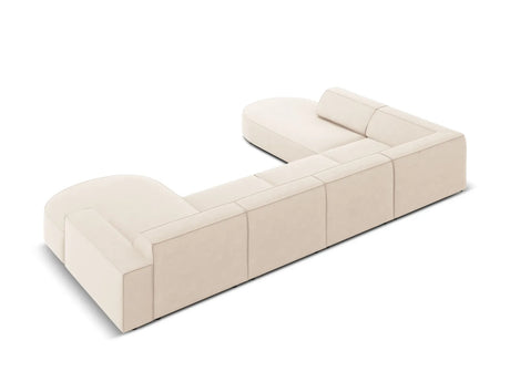 Jodie 7-Sitzer Panorama-Sofa Links aus Samt, Strukturstoff oder Bouclé, 364 cm – Bild 3