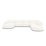 Jodie 7-Sitzer Panorama-Sofa Rechts aus Samt, Strukturstoff oder Bouclé, 364 cm - ZEN ZONE Furniture