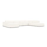 Jodie 7-Sitzer Panorama-Sofa Rechts aus Samt, Strukturstoff oder Bouclé, 364 cm - ZEN ZONE Furniture