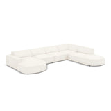 Jodie 7-Sitzer Panorama-Sofa Rechts aus Samt, Strukturstoff oder Bouclé, 364 cm - ZEN ZONE Furniture