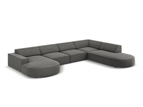 Jodie 7-Sitzer Panorama-Sofa Rechts 364 cm aus Samt (Blu13) in Hellgrau – Bild 2