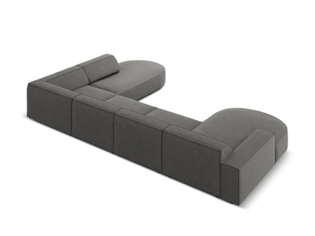 Jodie 7-Sitzer Panorama-Sofa Rechts 364 cm aus Samt (Blu13) in Hellgrau – Bild 3