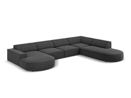 Jodie 7-Sitzer Panorama-Sofa Rechts 364 cm aus Samt (Blu14) in Grau – Bild 2