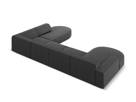 Jodie 7-Sitzer Panorama-Sofa Rechts 364 cm aus Samt (Blu14) in Grau – Bild 3