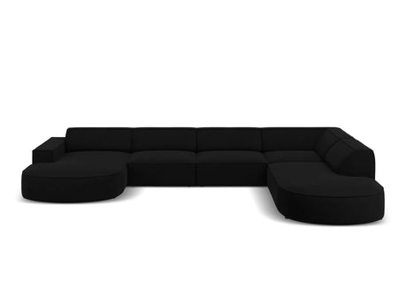 Jodie 7-Sitzer Panorama-Sofa Rechts 364 cm aus Samt (Blu19) in Schwarz – Bild 1
