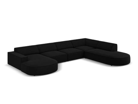 Jodie 7-Sitzer Panorama-Sofa Rechts 364 cm aus Samt (Blu19) in Schwarz – Bild 2